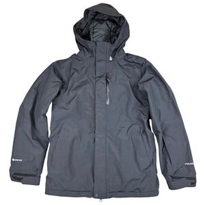 Volcom L Gore-Tex Snow Jacket Mens Small Black Hooded Waterproof Ski Snowboard